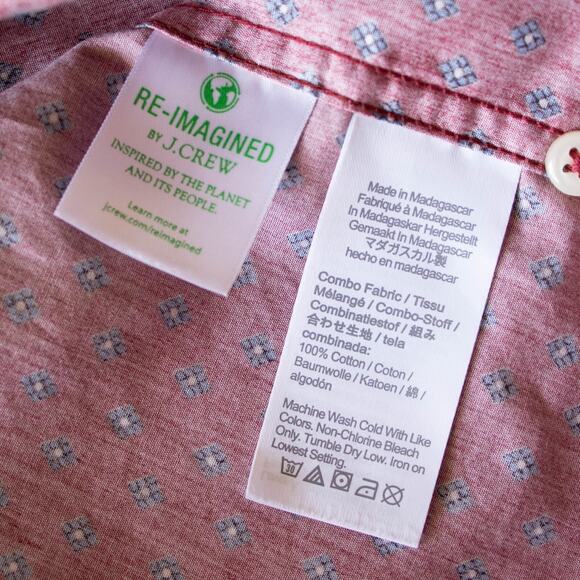 J Crew Mens Secret Wash Re-Imagined Red Cotton Shirt Classic Mens SIZE XLT - Picture 7 of 8